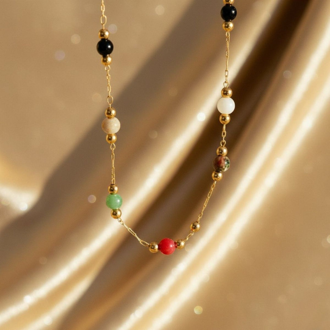 THE BEADED STONE NECKLACE
