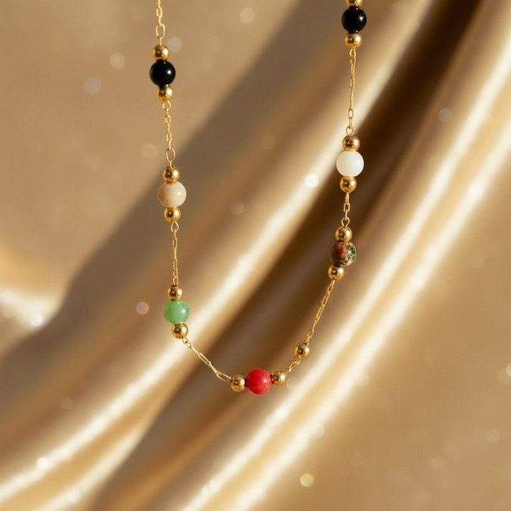 THE BEADED STONE NECKLACE