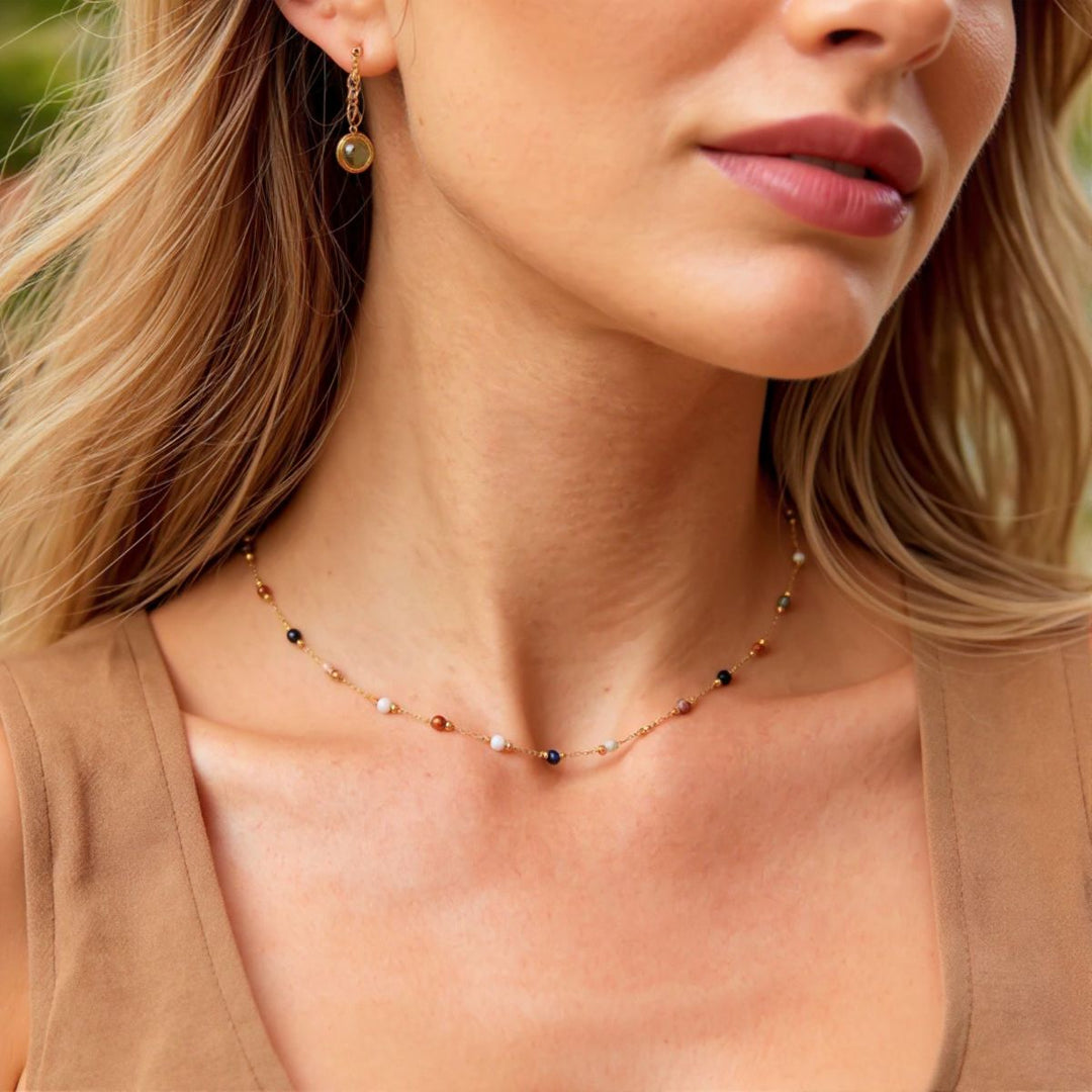 THE BEADED STONE NECKLACE